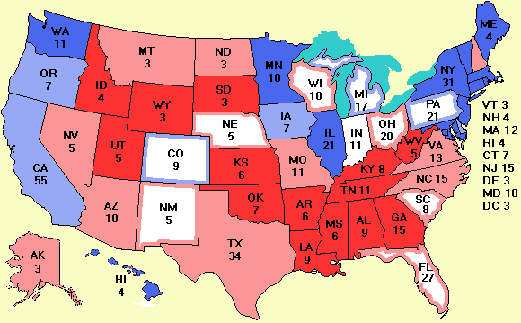 Electoral college map