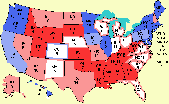 Electoral college map