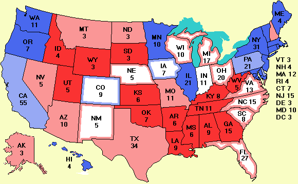 Electoral college map