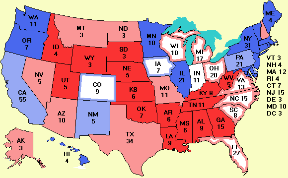 Electoral college map