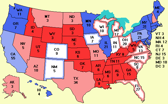 Electoral college map