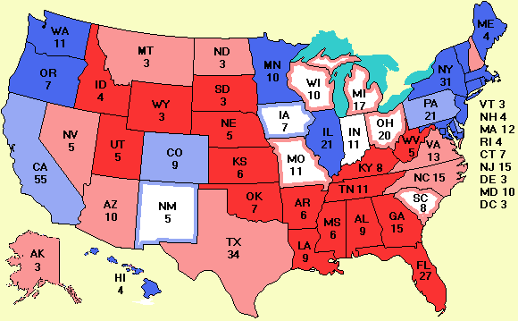 Electoral college map