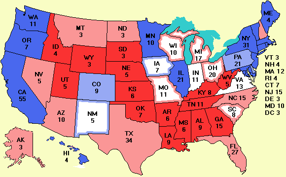 Electoral college map