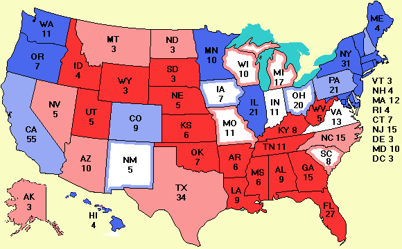 Electoral college map