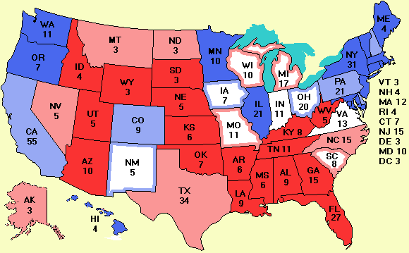 Electoral college map