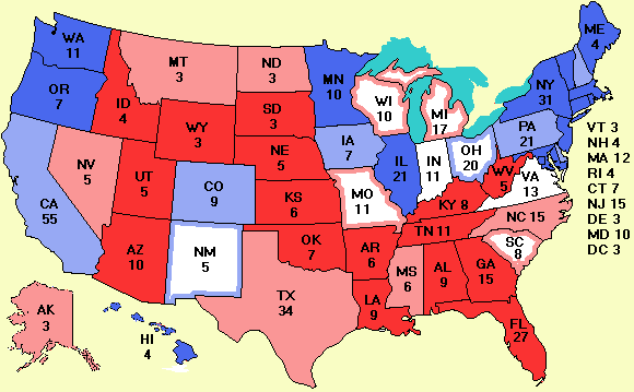 Electoral college map