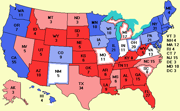 Electoral college map