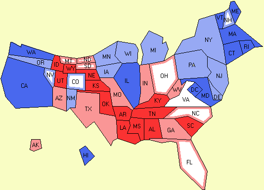 Electoral college map