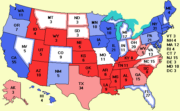 Electoral college map