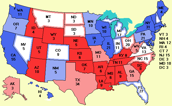 Electoral college map