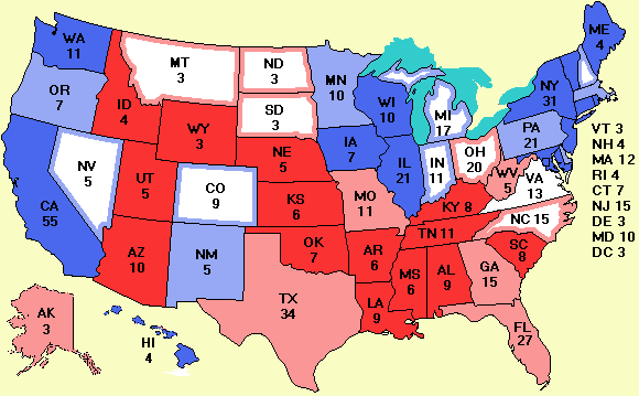 Electoral college map