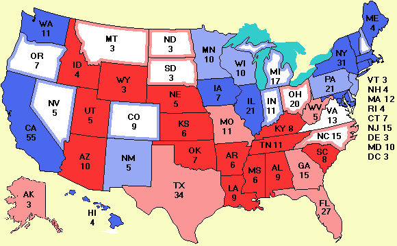 Electoral college map