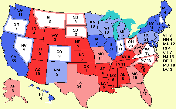 Electoral college map