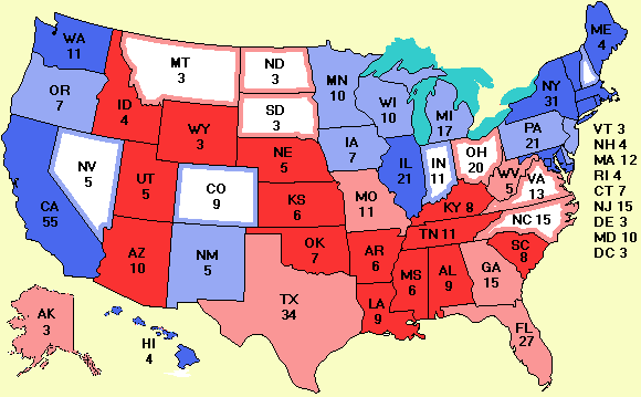 Electoral college map