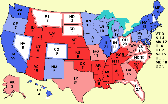 Electoral college map