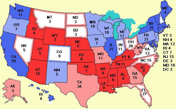 Electoral college map