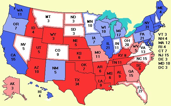 Electoral college map