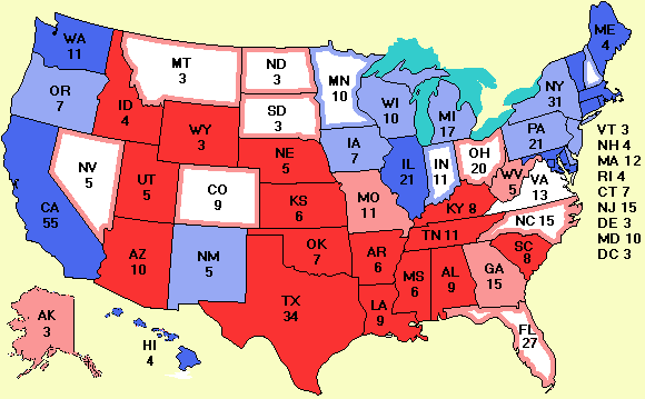 Electoral college map