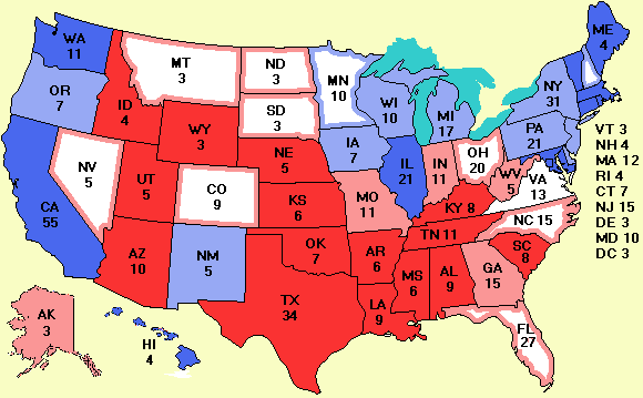 Electoral college map