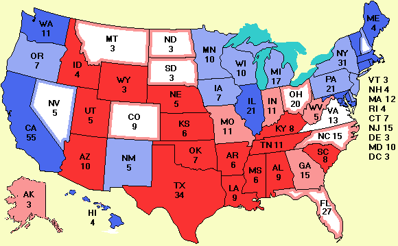 Electoral college map