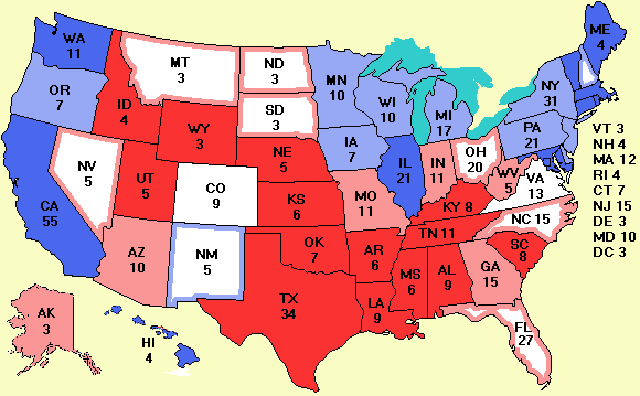 Electoral college map