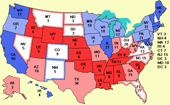 Electoral college map