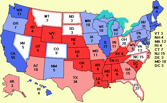 Electoral college map