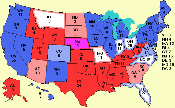 Electoral college map