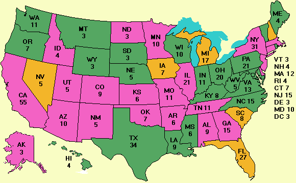 Electoral college map