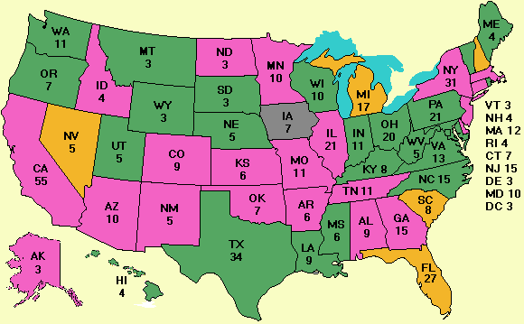 Electoral college map