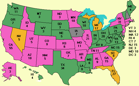 Electoral college map