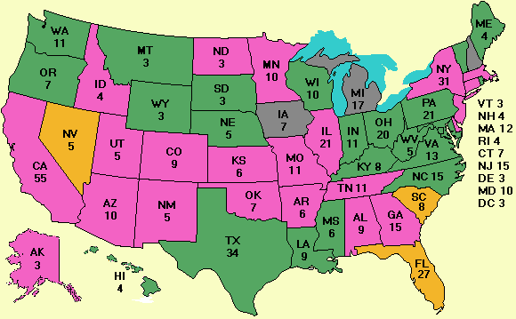 Electoral college map