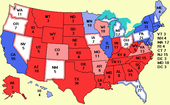 Electoral college map