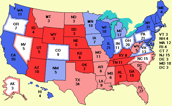 Electoral college map