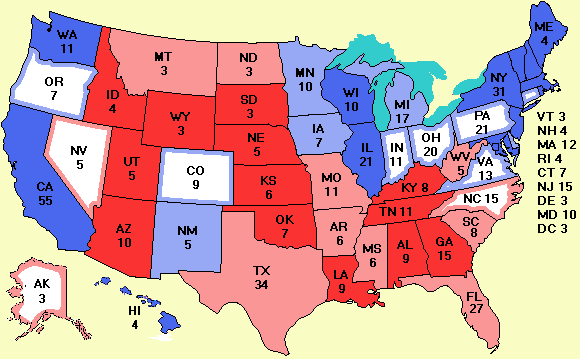 Electoral college map