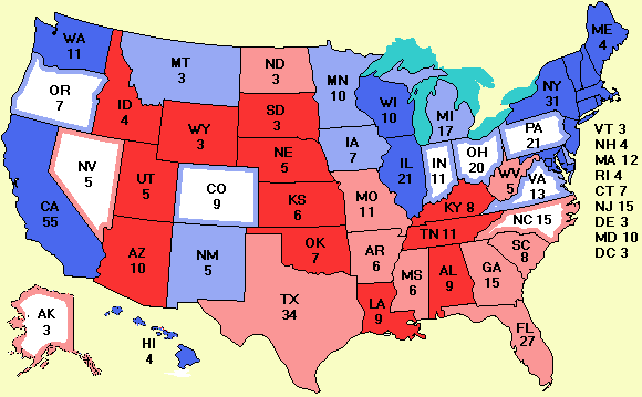 Electoral college map