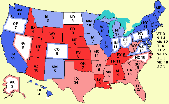 Electoral college map