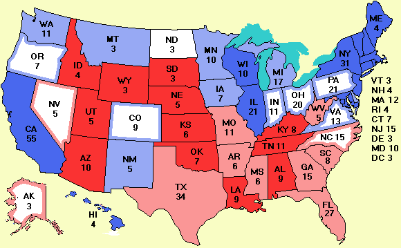 Electoral college map