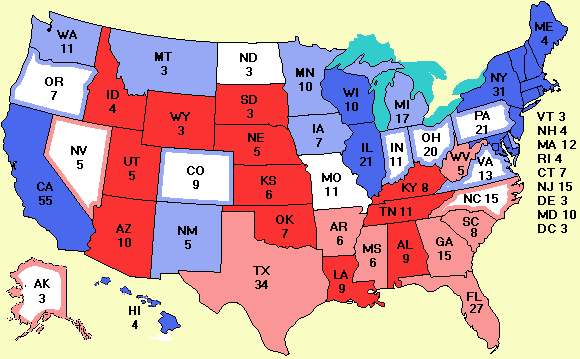 Electoral college map