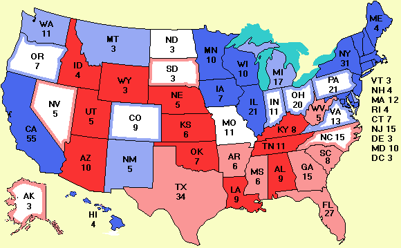 Electoral college map