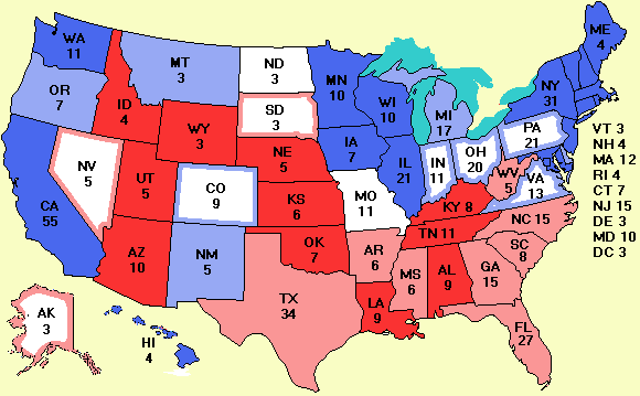 Electoral college map