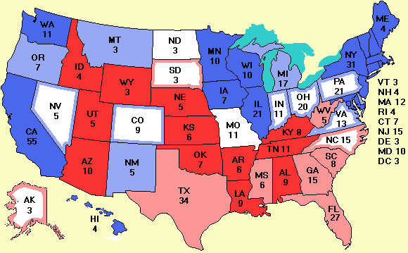 Electoral college map