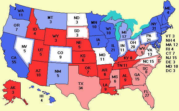 Electoral college map