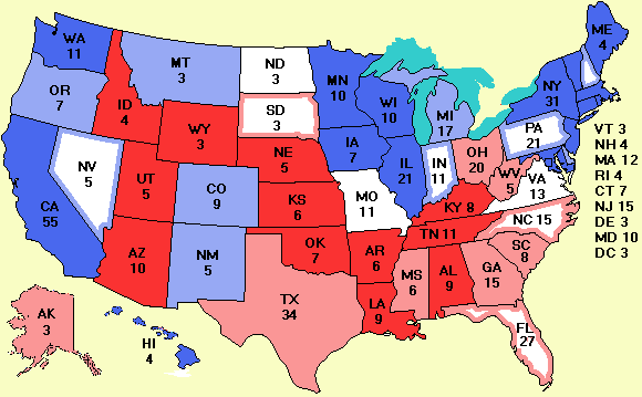 Electoral college map