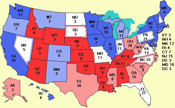 Electoral college map