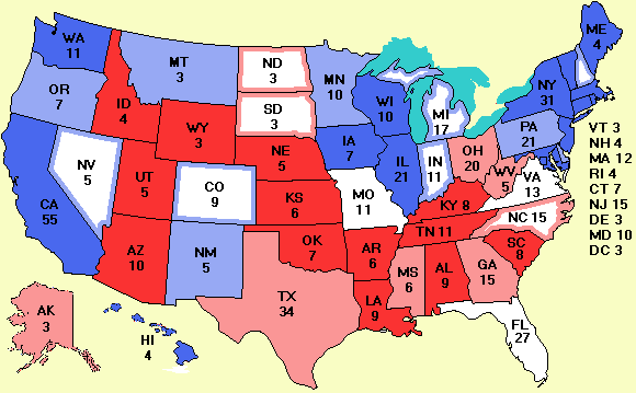 Electoral college map