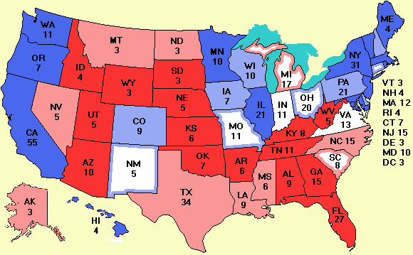 Electoral college map