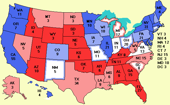 Electoral college map