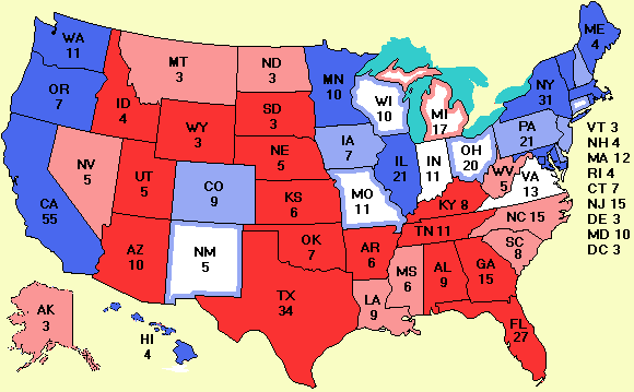 Electoral college map