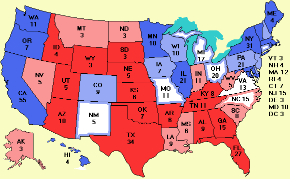 Electoral college map